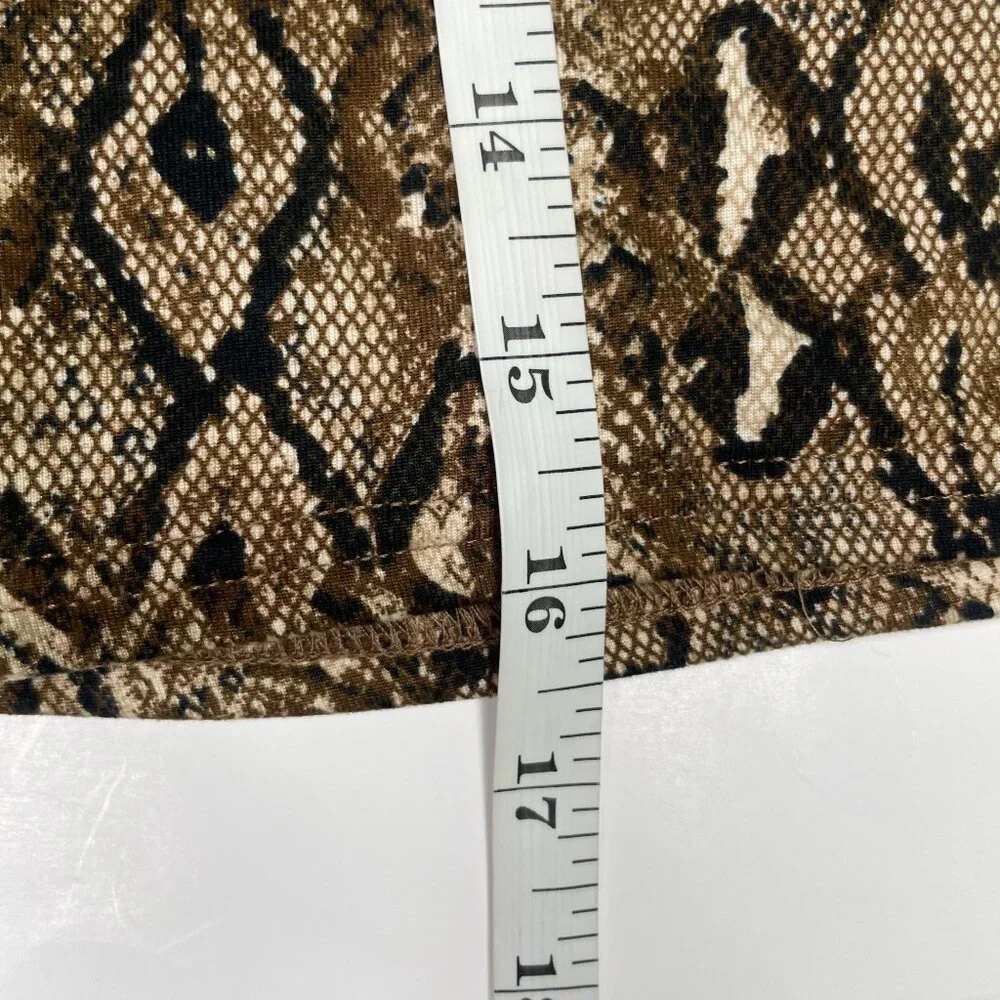 12th Tribe Snake Print 2 Piece Set Crop Top & Biker Shorts Large
